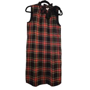 J. Crew Tartan Plaid Holiday Dress Sz, 4